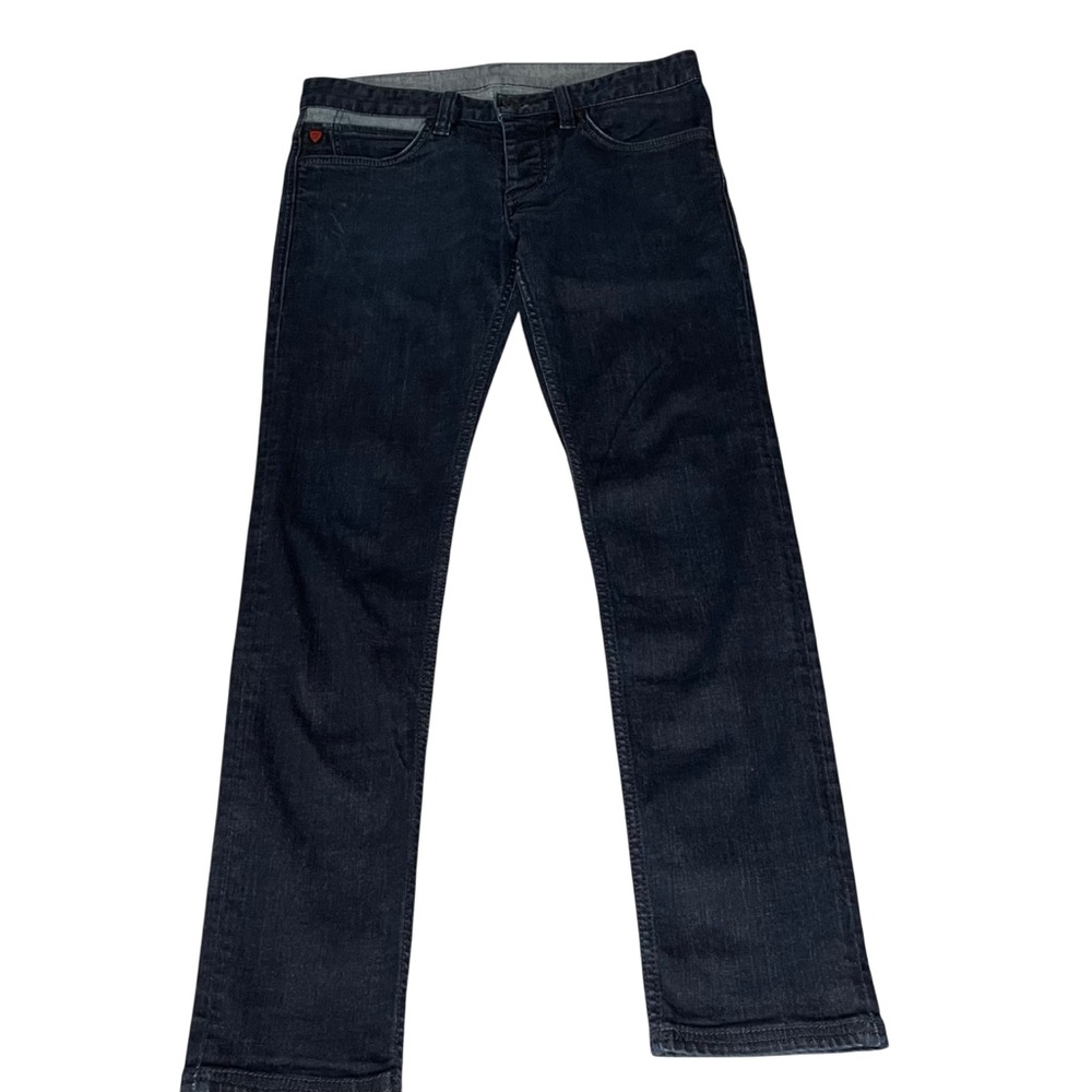 Strellson Slim Straight Robin Men’s Jeans 32/32 Selvedge Button Fly Dark Blue